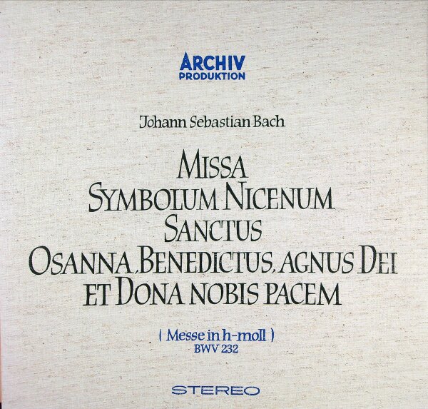 Bach Missa Symbolum Nicenum Sanctus Osanna, Benedictus, Agnus Dei Et Dona Nobis Pacem / LB / Near Mint (NM or M-)
