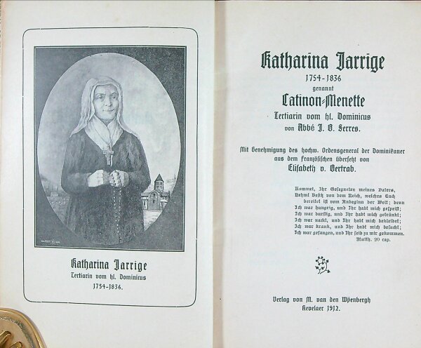 Katharina Jarrige 1754-1836, genannt Catinon-Menette, Tertiarin vom hl. Dominicus